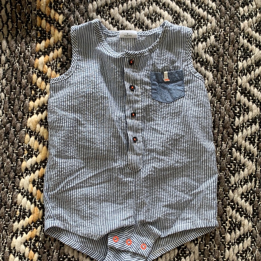 Egg by Susan Lazar seersucker romper